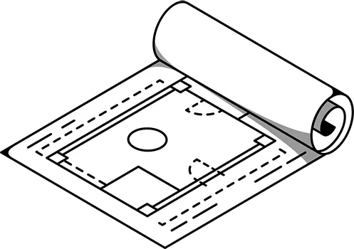 Sketch of house floor plan