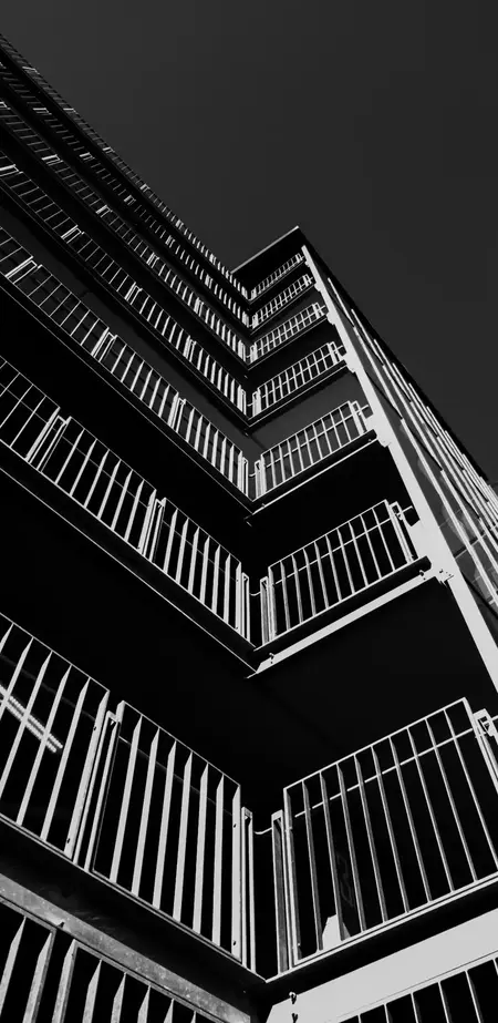 Black and white building